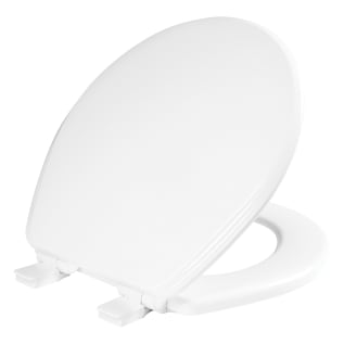 Bemis® 600E4 000 Toilet Seat With Cover, Ashland™, Round Bowl, Closed Front, Wood, Enamel High Gloss/White, Adjustable Hinge, Domestic