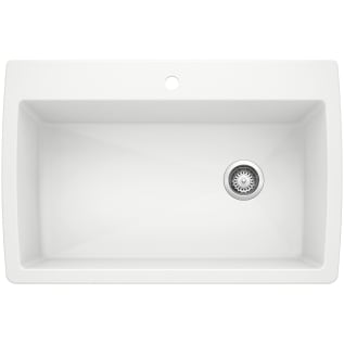 Blanco 440195 DIAMOND™ SILGRANIT® II Kitchen Sink, Rectangle Shape, 1 Faucet Holes, 32-1/2 in W x 22 in D, Drop-In Mount, Granite, White, Import