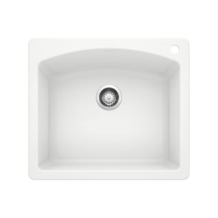 Blanco 440211 DIAMOND™ Kitchen Sink, SILGRANIT® II, Squared Shape, 1 Faucet Holes, 25 in W x 22 in D, Drop-In Mount, Granite, White, Import