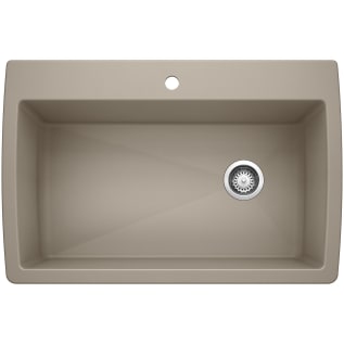 Blanco 441287 DIAMOND™ SILGRANIT® Super Single Bowl Dual Mount Kitchen Sink, Rectangle Shape, 1 Faucet Holes, 33-1/2 in W x 22 in H, Drop-In/Under Mount, Granite, Truffle, Import