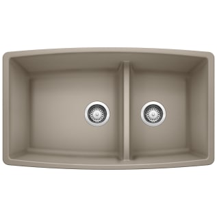 Blanco 441315 PERFORMA™ SILGRANIT® II Kitchen Sink, Truffle, Rectangle Shape, 18 in Left, 12 in Right L x 17-1/2 in Left, 17-1/2 in Right W x 10 in Left, 10 in Right D Bowl, 33 in L x 19 in W, Under Mount, Solid Granite