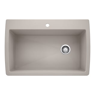 Blanco 442753 DIAMOND™ Dual-Mount Super Single Bowl Kitchen Sink, Rectangular Shape, 1 Faucet Holes, 33.5 in L x 22 in W x 9.866 in H, Drop-In/Under Mount, SILGRANIT®, Concrete Gray, Import