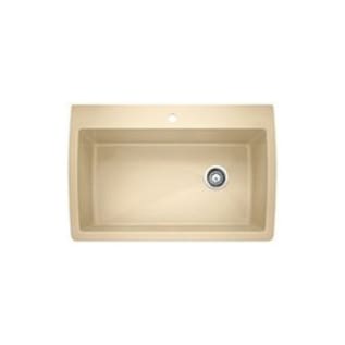 Blanco 441214 DIAMOND™ SILGRANIT® II Kitchen Sink, Rectangle Shape, 1 Faucet Holes, 32-1/2 in W x 22 in D, Drop-In Mount, Granite, Biscotti, Import