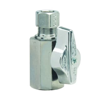 BrassCraft® KTR12X C KT™ 1/4 Turn Straight Ball Stop, 1/2 x 3/8 in Nominal, FNPT x Compression, 125 psi, Brass Body, Polished Chrome, Domestic