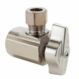 BrassCraft® KTR17X C KT™ 1/4 Turn Angle Ball Stop, 1/2 x 3/8 in Nominal, FNPT x Compression, 125 psi, Brass Body, Polished Chrome, Domestic