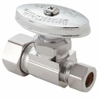 BrassCraft® OCR14X C OCR11X Multi-Turn Straight Stop, 1/2 x 3/8 in Nominal, Compression, 125 psi, Brass Body, Polished Chrome, Domestic