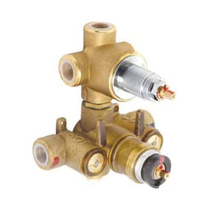 Newport Brass® 1-743 3-Port Shared Thermostatic Rough-In Valve, 1/2 in FNPT Inlet x 1/2 in FNPT Outlet, 3 Ways, 60 psi, 8 gpm, Solid Brass Body