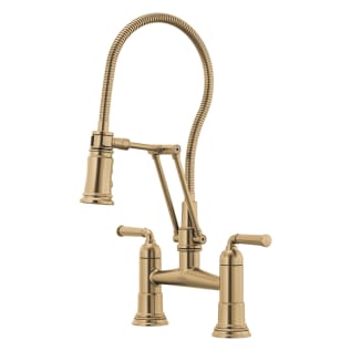 Brizo® 62174LF-GL Rook® Articulating Bridge Faucet With Finished Hose, Commercial, 1.8 gpm Flow Rate, 8 in Center, 360 deg Swivel Spout, Luxe Gold, 2 Handles, Domestic