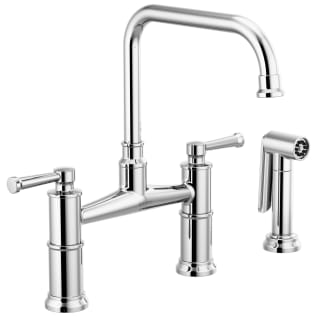 Brizo® 62525LF-PC Artesso® Widespread Bridge Kitchen Faucet With Spray, 1.8 gpm Flow Rate, 8 in Center, 360 deg Swivel Spout, Polished Chrome, 2 Handles, Domestic