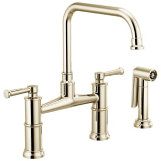 Brizo® 62525LF-PN Widespread Bridge Kitchen Faucet With Spray, 1.8 gpm, 8 in Center, 360 deg Swivel Spout, Polished Nickel, 2 Handles, Side Spray(Y/N): Yes, Domestic