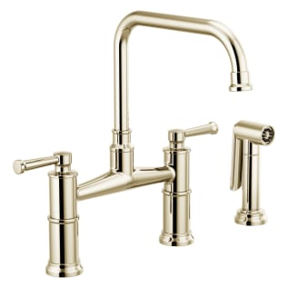 Brizo® 62525LF-PN Widespread Bridge Kitchen Faucet With Spray, 1.8 gpm, 8 in Center, 360 deg Swivel Spout, Polished Nickel, 2 Handles, Side Spray(Y/N): Yes, Domestic