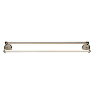 Brizo® 69525-PN Round Traditional Double Towel Bar, 5/8 in Ring, 24 in L Bar, 6 in OAD x 3-11/32 in OAH, Polished Nickel, Import
