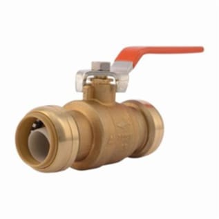 Sharkbite® 22223-0000LF Ball Valve, 1 in Nominal, Push-Fit End Style, Brass Body, Full Port, EPDM Softgoods, Import