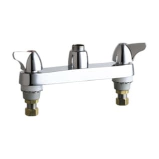 Chicago Faucet® 1100-LESAB Kitchen Sink Faucet, Commercial, 8 in Center, Polished Chrome, 2 Handles