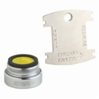 Chicago Faucet® Softflo® E12VPJKABCP Pressure Compensating Aerator, 13/16-27 Thread, Male UNS Thread, 2.2 gpm Flow Rate, Aerated Stream, Polished Chrome, Domestic