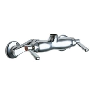 Chicago Faucet® 445-LESAB Hot and Cold Water Sink Faucet, Commercial, 8 in Center, Polished Chrome, 2 Handles, Domestic