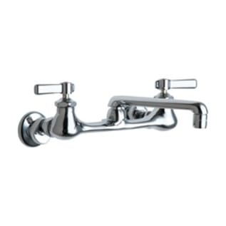 Chicago Faucet® 540-LDABCP Hot and Cold Water Sink Faucet, Commercial, 2.2 gpm Flow Rate, 8 in Center, S-Type Swivel Spout, Polished Chrome, 2 Handles, Domestic