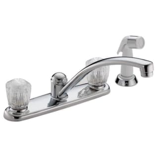DELTA® 2402LF Classic Kitchen Faucet, Commercial, 1.8 gpm Flow Rate, 8 in Center, Swivel Spout, Polished Chrome, 2 Handles, Domestic