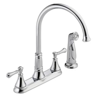 DELTA® 2497LF Cassidy™ Kitchen Faucet, 1.8 gpm Flow Rate, 8 in Center, Swivel Spout, Polished Chrome, 2 Handles, Import