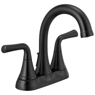 DELTA® 2533LF-BLMPU Kayra™ Centerset Bathroom Faucet, Matte Black, 2 Handles, Metal Push Pop-Up Drain, 1.2 gpm at 60 psi Flow Rate