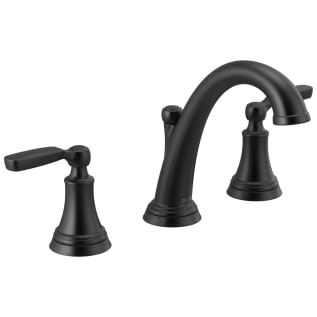 DELTA® 3532LF-BLMPU Woodhurst™ Centerset Widespread Bathroom Faucet, 1.2 gpm Flow Rate, 4-7/16 in H Spout, 4.5 to 16 in Center, Matte Black, 2 Handles, Import