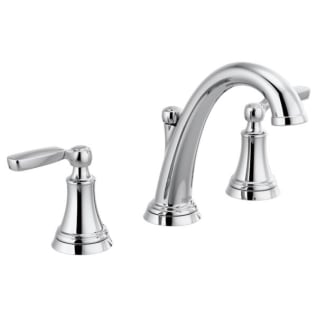 DELTA® 3532LF-MPU 3532 Woodhurst™ Widespread Bathroom Faucet, 1.2 gpm Flow Rate, 4-7/16 in H Spout, 4-1/2 to 16 in Center, Polished Chrome, 2 Handles, Metal Pop-Up Drain, Import