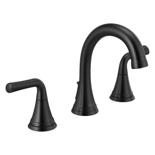 DELTA® 3533LF-BLMPU Kayra™ Widespread Bathroom Faucet, 1.2 gpm at 60 psi Flow Rate, 4-7/16 in H Spout, 6 to 16 in Center, Matte Black, 2 Handles, Metal Push Pop-Up Drain, Import