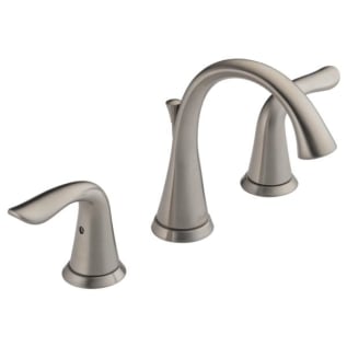 DELTA® 3538-SSMPU-DST Lahara® Widespread Lavatory Faucet, Commercial, 1.5 gpm Flow Rate, 3-5/8 in H Spout, 4 to 16 in Center, Stainless Steel, 2 Handles, Pop-Up Drain, Import