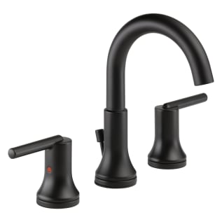 DELTA® 3559-BLMPU-DST Trinsic® Widespread Lavatory Faucet, 1.2 gpm Flow Rate, 7-3/4 in H Spout, 4 to 16 in Center, Matte Black, 2 Handles, Metal Pop-Up Drain, Domestic