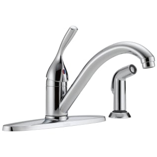 DELTA® 400-DST Classic Kitchen Faucet, 1.8 gpm Flow Rate, 8 in Center, Swivel Spout, Polished Chrome, 1 Handles, Domestic