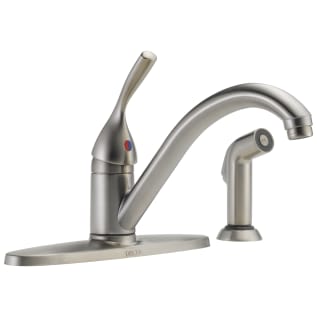 DELTA® 400-SS-DST Classic Kitchen Faucet, 1.8 gpm Flow Rate, 8 in Center, Swivel Spout, Stainless Steel, 1 Handles, Domestic