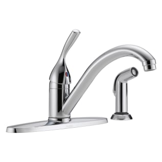 DELTA® 400-DST Classic Kitchen Faucet, 1.8 gpm Flow Rate, 8 in Center, Swivel Spout, Polished Chrome, 1 Handles, Domestic