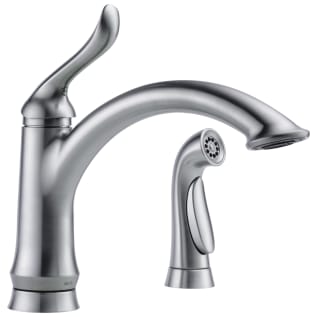 DELTA® 4453-AR-DST Linden™ Kitchen Faucet, 1.8 gpm Flow Rate, 8 in Center, Swivel Spout, Arctic™ Stainless Steel, 1 Handles, Domestic