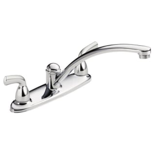 DELTA® B2310LF Foundations® Kitchen Faucet, 1.8 gpm Flow Rate, 8 in Center, Swivel Spout, Polished Chrome, 2 Handles, Import