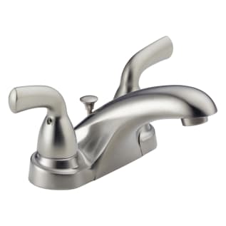 DELTA® B2510LF-SS Foundations® Centerset Lavatory Faucet, Stainless Steel, 2 Handles, Pop-Up Drain, 1.2 gpm Flow Rate