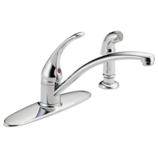 DELTA® B4410LF Foundations® Kitchen Faucet With Spray, 1.8 gpm Flow Rate, 8 in Center, Standard Spout, Polished Chrome, 1 Handles, Import