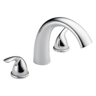 DELTA® T2705 Roman Tub Trim, Classic, 18 gpm Flow Rate, 8 to 16 in Center, Polished Chrome, 2 Handles, Function: Traditional, Domestic