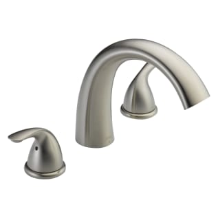 DELTA® T2705-SS Roman Tub Trim, Classic, 18 gpm Flow Rate, 8 to 16 in Center, Stainless Steel, 2 Handles, Function: Traditional, Domestic