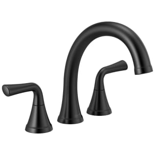DELTA® T2733-BL Kayra™ Roman Tub/Whirlpool Faucet Trim, 10 to 16 in Center, Matte Black, 2 Handles, Import