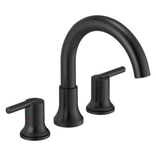 DELTA® T2759-BL Roman Tub Trim, Trinsic®, 1.75 gpm Flow Rate, 8 to 16 in Center, Matte Black, 2 Handles, Function: Traditional, Domestic