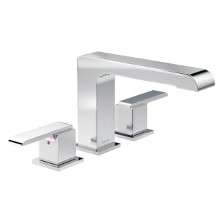 DELTA® T2767 Roman Tub Trim, Ara®, 2 gpm Flow Rate, 10 to 16 in Center, Polished Chrome, 2 Handles, Function: Traditional, Domestic