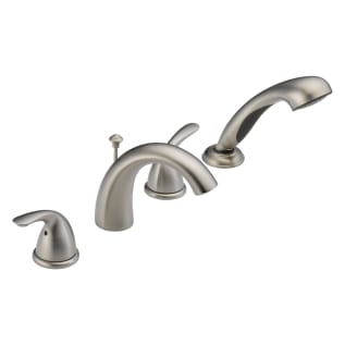 DELTA® T4705-SS Roman Tub Trim With Hand Shower, Classic, 2 gpm Flow Rate, 8 to 16 in Center, 5-7/8 in Reach x 5-3/16 in H Spout, Domestic