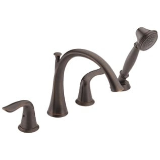 DELTA® T4738-RB Roman Tub Trim, Lahara®, 1.75 gpm Flow Rate, 8 to 16 in Center, Venetian Bronze, 2 Handles, Function: Traditional, Domestic