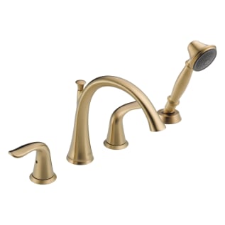 DELTA® T4738-CZ Roman Tub Trim, Lahara®, Commercial, 1.75 gpm Flow Rate, 8 to 16 in Center, Champagne Bronze, 2 Handles, Function: Traditional, Domestic