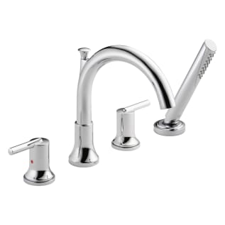 DELTA® T4759 Trinsic® Roman Tub Trim, 2 gpm Flow Rate, 8 to 16 in Center, Polished Chrome, 2 Handles, Function: Traditional, Domestic
