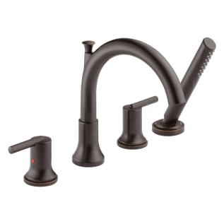 DELTA® T4759-RB Trinsic® Roman Tub Trim, Residential, 2 gpm Flow Rate, 8 to 16 in Center, Venetian Bronze, 2 Handles, Function: Traditional, Domestic