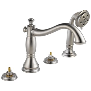 DELTA® T4797-SSLHP Cassidy™ Roman Tub Trim, 1.75 gpm Flow Rate, 8 to 16 in Center, Brilliance® Stainless Steel, Function: Traditional, Import