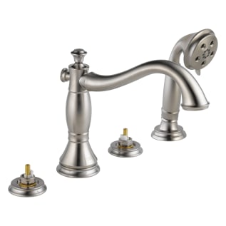 DELTA® T4797-SSLHP Cassidy™ Roman Tub Trim, 1.75 gpm Flow Rate, 8 to 16 in Center, Brilliance® Stainless Steel, Function: Traditional, Import