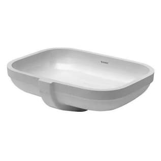 DURAVIT 0457480000 Happy D.2 Vanity Basin With Overflow, Happy D.2, Rectangle Shape, 520 mm L x 385 mm W, Undermount Mount, Ceramic, White, Import