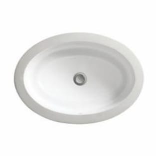 DXV D20145000.415 POP® Bathroom Sink With Front Overflow, POP®, Oval Shape, 7-1/2 in H x 23-5/8 in W x 16-5/8 in D, Undercounter/Wall Mount, Vitreous China, Canvas White